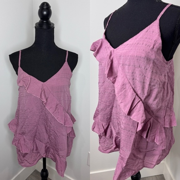 Listicle Ronnie Ruffled Purple Oversized Cami (S) - Picture 1 of 8